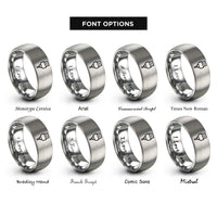 font options for inside engraving on grey micro usb plug rings