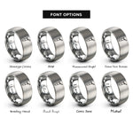 font options for inside engraving on grey microcentrifuge tube rings