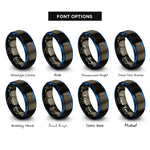 font options for inside engraving on gunmetal & blue microcentrifuge tube rings
