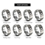 font options for inside engraving on grey microchip cpu rings