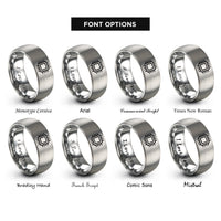 font options for inside engraving on grey microchip cpu rings