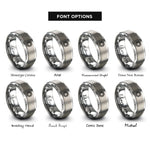 font options for inside engraving on grey microchip cpu rings