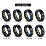 font options for inside engraving on gunmetal & blue microchip cpu rings