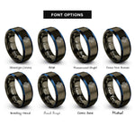 font options for inside engraving on gunmetal & blue microchip rings
