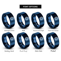 font options for inside engraving on blue microchip ic rings