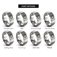 font options for inside engraving on silver microchip ic rings