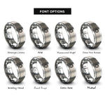font options for inside engraving on gray microchip ic rings