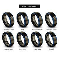 font options for inside engraving on gunmetal & blue microchip ic rings