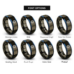 font options for inside engraving on gunmetal & blue microchip ic rings