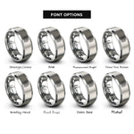 font options for inside engraving on gray microchip over traces rings