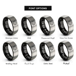 font options for inside engraving on black & gray microcontroller rings