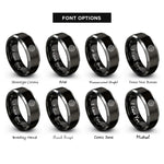 font options for inside engraving on black & grey microcontroller rings