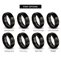 font options for inside engraving on black microcontroller rings