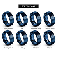 font options for inside engraving on blue microcontroller chip rings