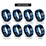 font options for inside engraving on blue microcontroller chip rings