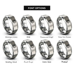 font options for inside engraving on grey microcontroller chip rings