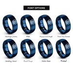 font options for inside engraving on blue microcontroller dip rings