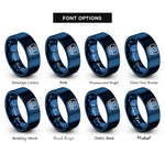 font options for inside engraving on blue microcontroller dip rings