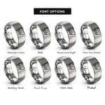 font options for inside engraving on silver microcontroller dip rings