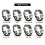 font options for inside engraving on gray microcontroller dip rings