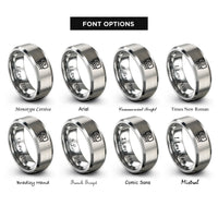 font options for inside engraving on grey microcontroller dip rings