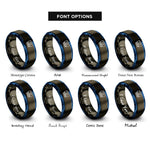 font options for inside engraving on gunmetal & blue microcontroller dip rings