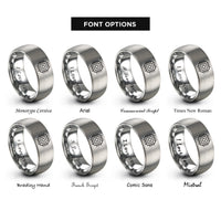 font options for inside engraving on gray microcontroller rings