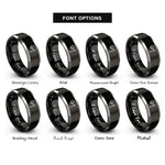 font options for inside engraving on black & silver microphone boom rings