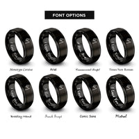 font options for inside engraving on black microphone boom rings