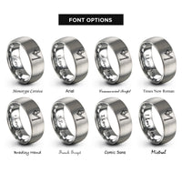 font options for inside engraving on silver microphone boom rings