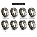 font options for inside engraving on gunmetal & grey microphone boom rings