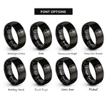 font options for inside engraving on black microphone circle rings