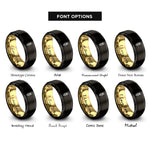 font options for inside engraving on black & gold microphone clef rings
