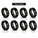 font options for inside engraving on black microphone clef rings