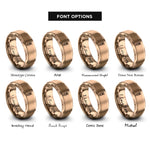 font options for inside engraving on rose gold microphone clef rings