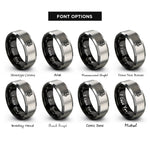 font options for inside engraving on black & gray microphone keys rings
