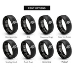 font options for inside engraving on black microphone keys rings