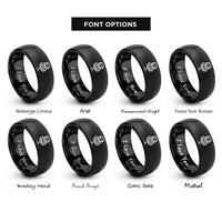 font options for inside engraving on black microphone keys rings