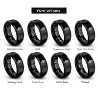 font options for inside engraving on black microphone keys rings
