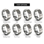 font options for inside engraving on silver microphone keys rings