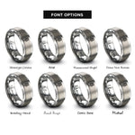 font options for inside engraving on silver microphone keys rings