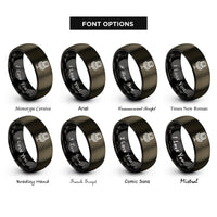 font options for inside engraving on gunmetal & black microphone keys rings