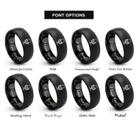 font options for inside engraving on black microphone mount rings