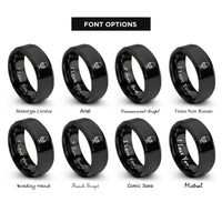 font options for inside engraving on black microphone mount rings