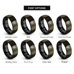 font options for inside engraving on gunmetal & black microphone mount rings
