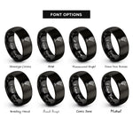 font options for inside engraving on black microphone note rings