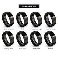 font options for inside engraving on black microphone note rings