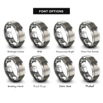 font options for inside engraving on grey microphone note rings