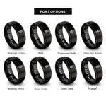 font options for inside engraving on black microphone on stand rings