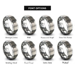 font options for inside engraving on silver microphone on stand rings